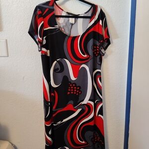 Colorful Sheath Midi Dress from Tiana B Size 1X